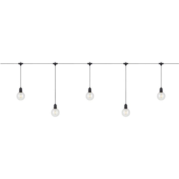 Valoketjun aloituspakkais Markslöjd Garden 24 Deco 10 valoa musta/kirkas