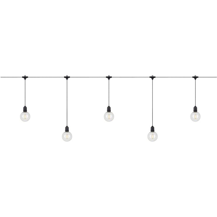 Valoketjun aloituspakkais Markslöjd Garden 24 Deco 10 valoa musta/kirkas