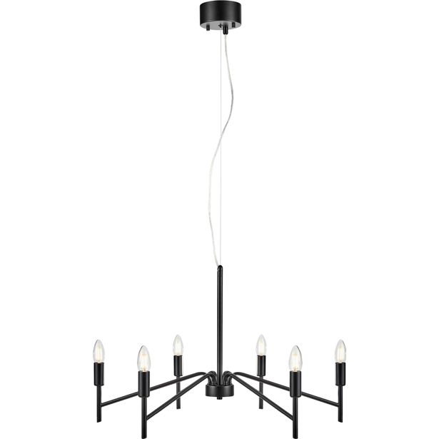 Kattokruunu Markslöjd Monarch 6-osainen musta