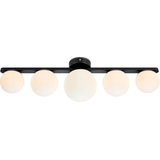 Kylpyhuoneen katto-/seinävalaisin Markslöjd Puro 5-osainen musta/valkoinen