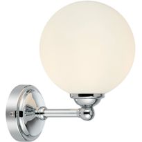 Seinävalaisin Markslöjd Tropea IP44 valkoinen/kromi