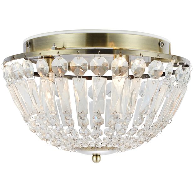 Kristalliplafondi Markslöjd Estelle antiikkimessinki/kirkas