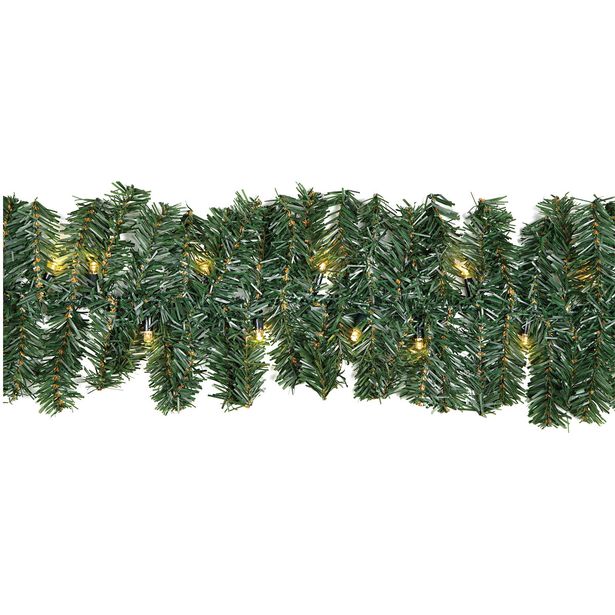 LED-havuköynnös Markslöjd Chrissline, 100 lämpimänvalkoista valoa, 5m, kaapeli vihreä