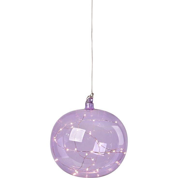 LED-valokoriste Markslöjd Lina ripustettava paristokäyttöinen violetti