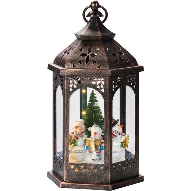 Valokoriste Markslöjd Rolf lumiukot paristokäyttöinen pronssi