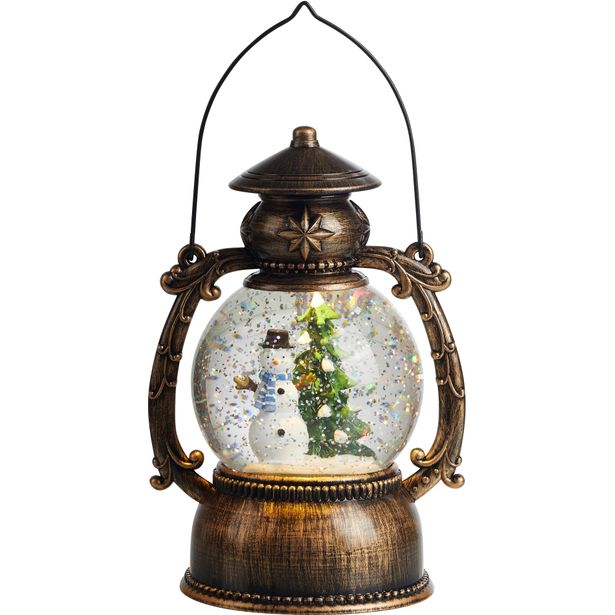 Valokoriste Markslöjd Lothar lumiukko paristokäyttöinen pronssi