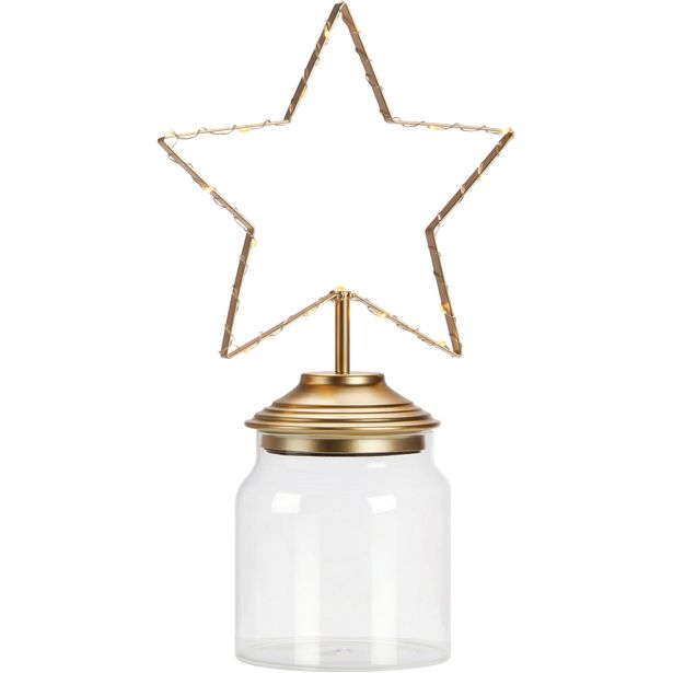 Valokoriste Markslöjd Sweetie tähti 35cm paristokäyttöinen kulta/kirkas