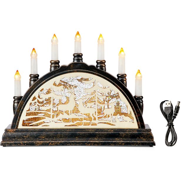 Kynttelikkö Markslöjd Karsten paristokäyttöinen antiikkimessinki