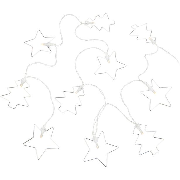 Valoketju Markslöjd Tri 10 valoa paristokäyttöinen hopea