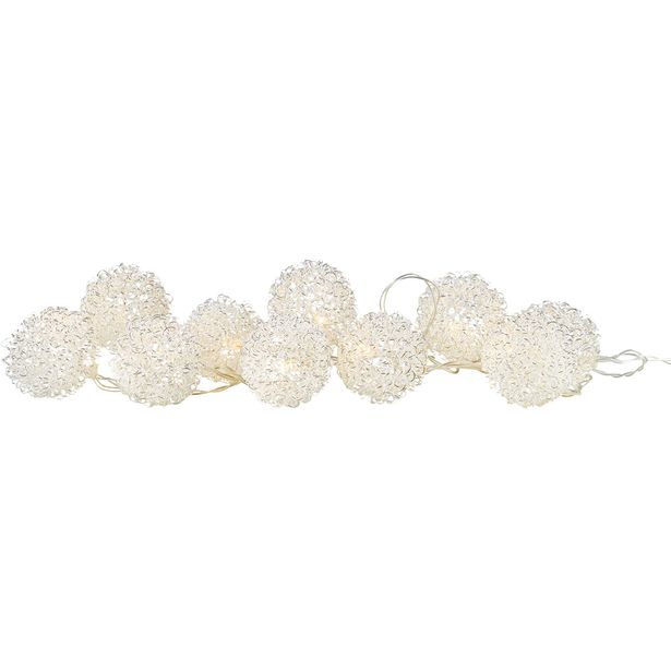 Valoketju Markslöjd Zoo 10 valoa paristokäyttöinen hopea