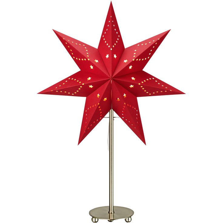 Pöytätähti Markslöjd Saturnus 35cm E14 teräs/punainen