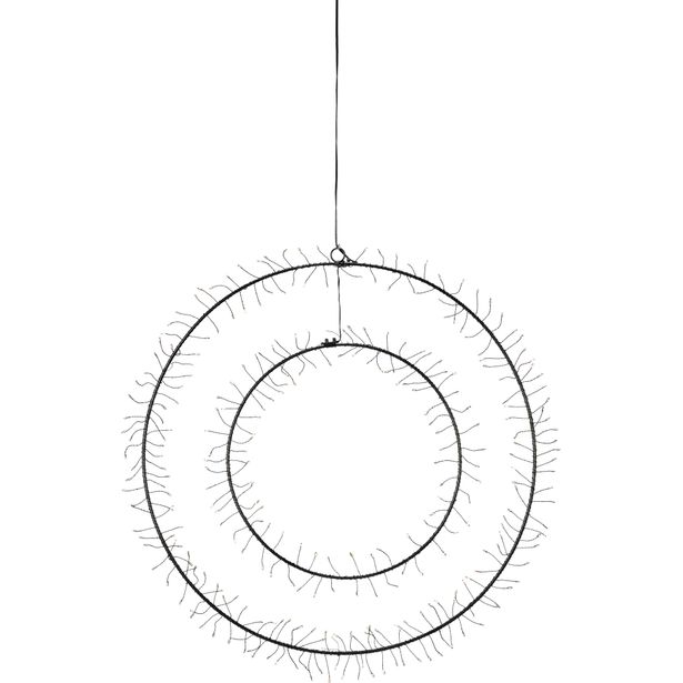 Valokoriste Markslöjd Double ripustettava 300 valoa paristokäyttöinen musta