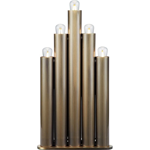 Kynttelikkö Markslöjd Organo 5-osainen E14 antiikkimessinki