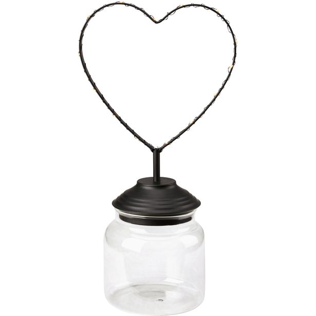 Valokoriste Markslöjd Sweetie sydän 35.5.cm valoa paristokäyttöinen musta/kirkas
