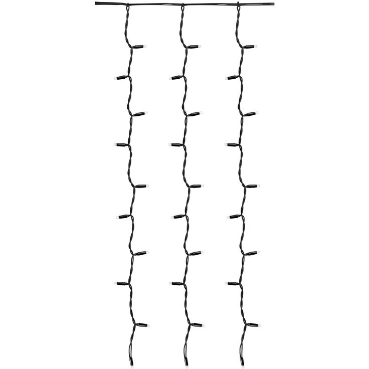 Valoverho Markslöjd Chrissline, 100 lämpimän valkoista valoa, 1x1.5m musta