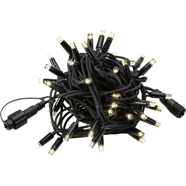 Valoketju Markslöjd Chrissline, 50 kylmän valkoista valoa, 5m musta