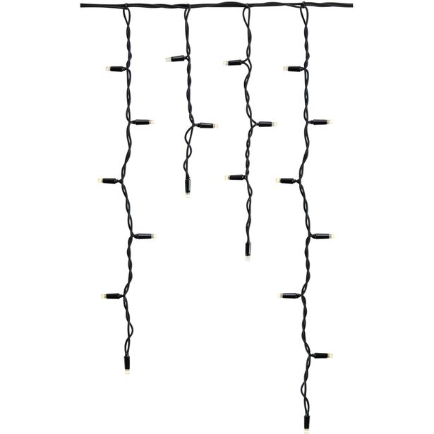 Valoverho Markslöjd Chrissline, 100 kylmän valkoista valoa, 2x0.7m musta