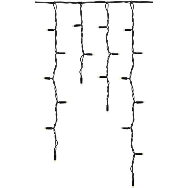 Valoverho Markslöjd Chrissline, 100 kylmän valkoista valoa, 2x0.7m musta