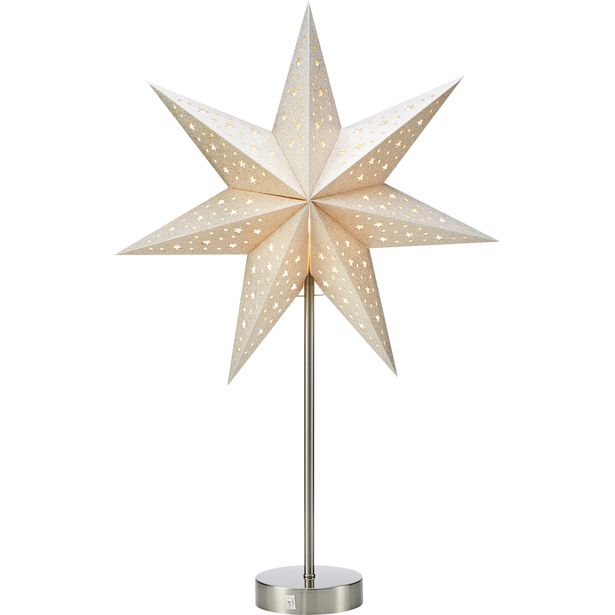 Pöytätähti Markslöjd Mathilda paristokäyttöinen teräs/valkoinen