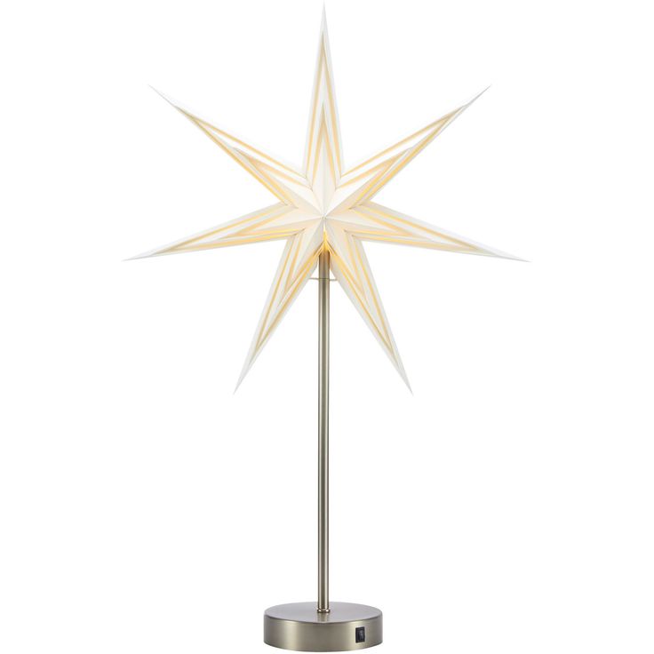Pöytätähti Markslöjd Sarah 45cm paristokäyttöinen teräs/valkoinen