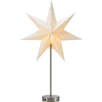 Pöytätähti Markslöjd Lovis paristokäyttöinen satiininikkeli/valkoinen