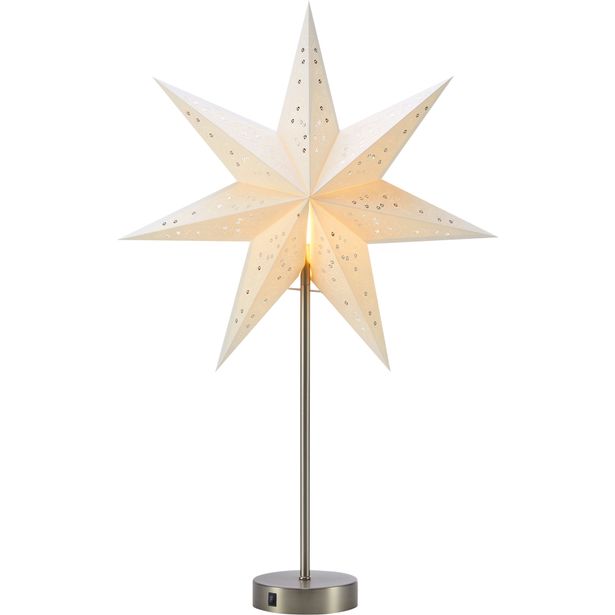 Pöytätähti Markslöjd Lovis paristokäyttöinen satiininikkeli/valkoinen