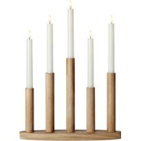 Kynttelikkö Markslöjd Milo 5-osainen paristokäyttöinen petsattu ruskea