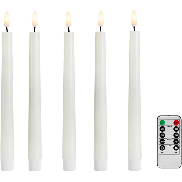 LED-kynttilä Markslöjd Wax 25cm 5kpl kaukosäädin valkoinen