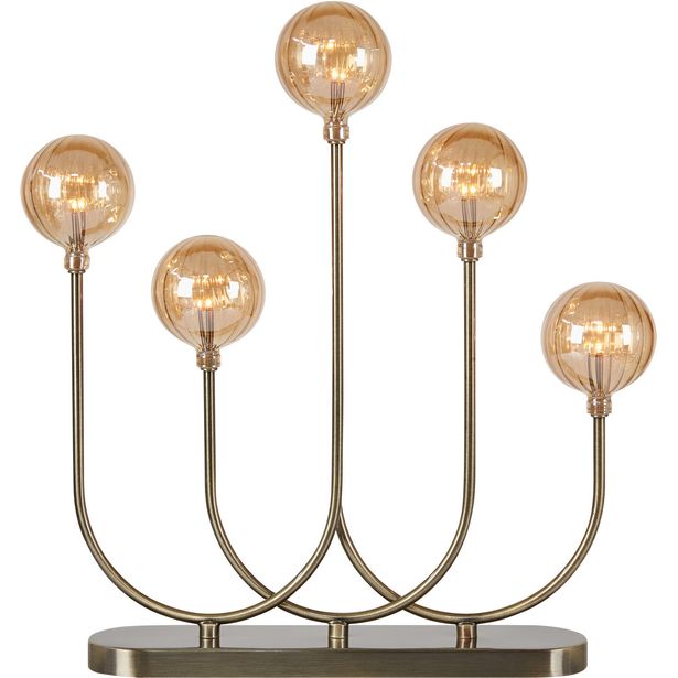 Kynttelikkö Markslöjd Enya 5-osainen 2000K antiikkimessinki/meripihka