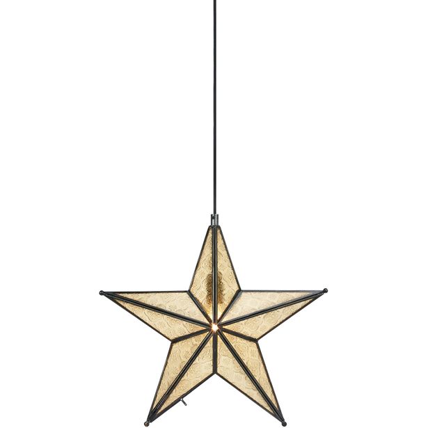 Valotähti Markslöjd Ayla riippuva lasia meripihka/antiikkihopea