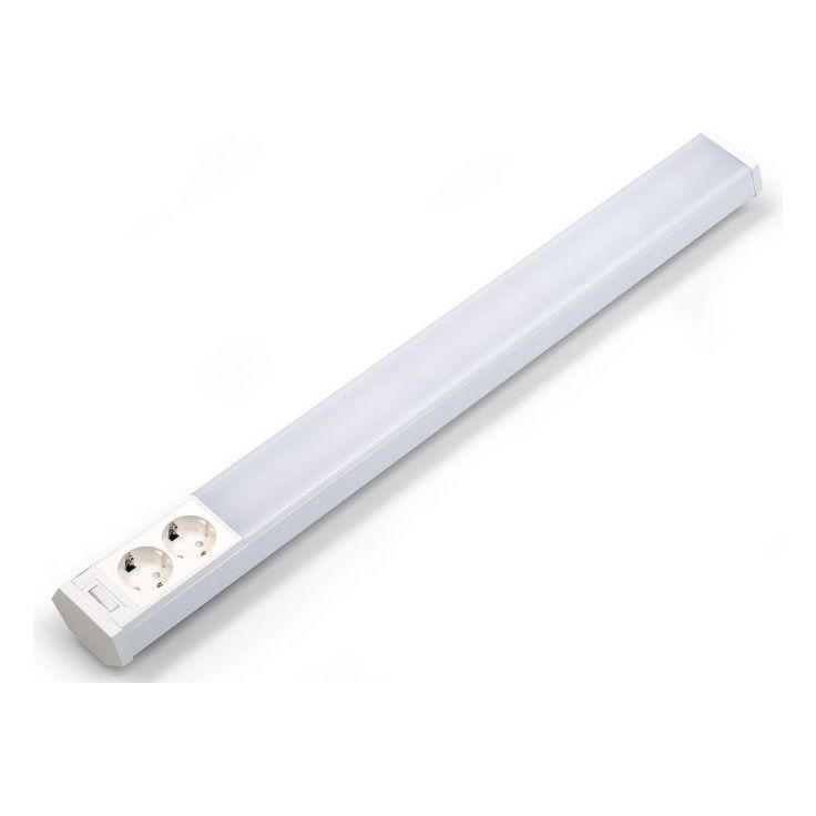 Työpistevalaisin M-Light Cindy Pro LED T8, kytkin + pistorasia, valkoinen, eri kokoja