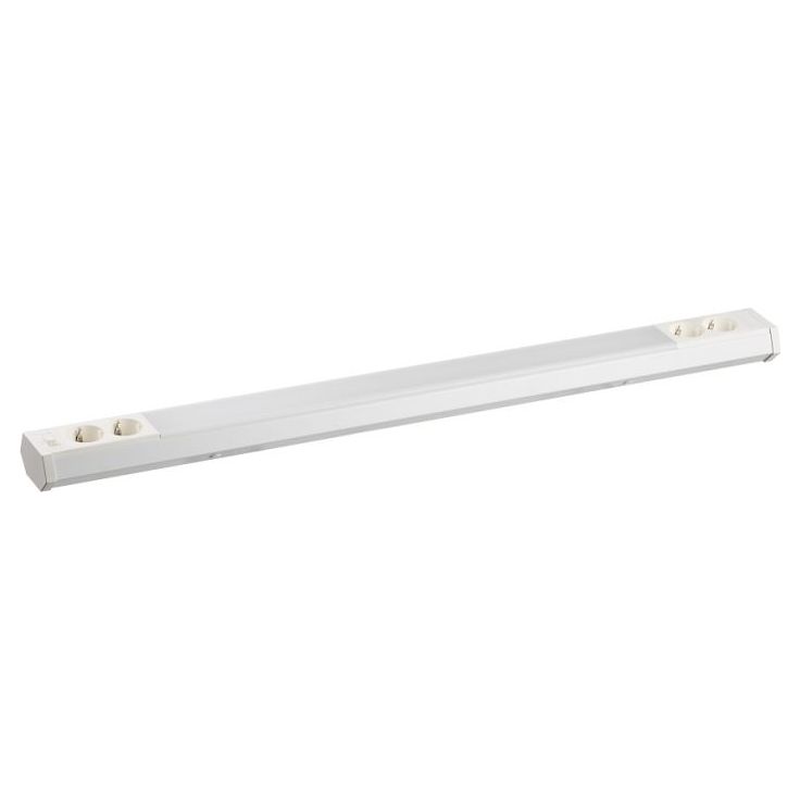 Työpistevalaisin M-Light Cindy Pro LED T8, kytkin + 2 x pistorasia, valkoinen, eri kokoja