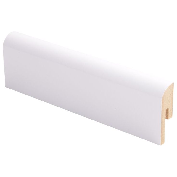 Jalkalista Maler R10 Pyörre, 12x42x2750mm, MDF, puhdas valkoinen