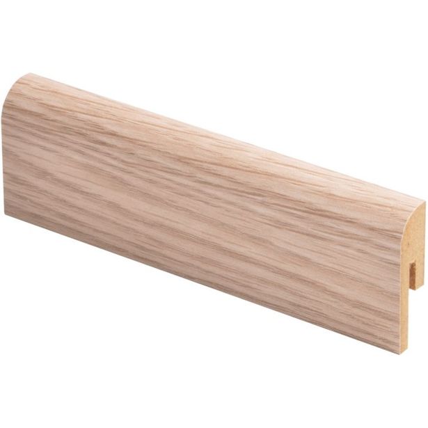 Jalkalista Maler R10 Pyörre, 12x42x2750mm, MDF, valkolakattu tammi