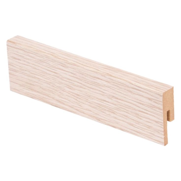 Jalkalista Maler R2 Aava, 12x42x2750mm, MDF, valkolakattu tammi