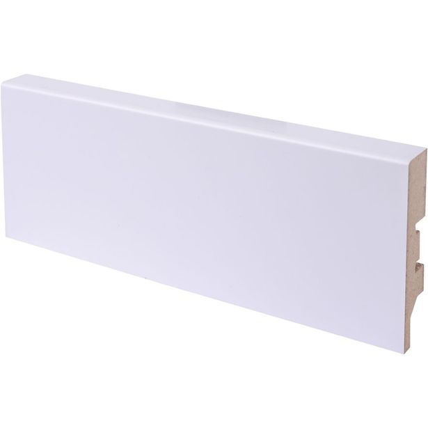 Jalkalista Maler R2 Aava, 12x58x2750mm, MDF, puhdas valkoinen