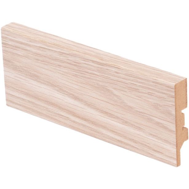 Jalkalista Maler R2 Aava, 12x58x2750mm, MDF, valkolakattu tammi