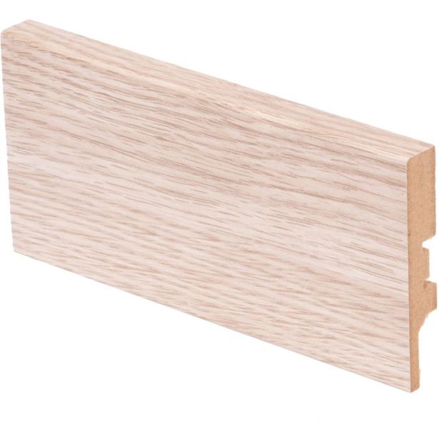 Jalkalista Maler R2 Aava, 12x70x2750mm, MDF, valkolakattu tammi