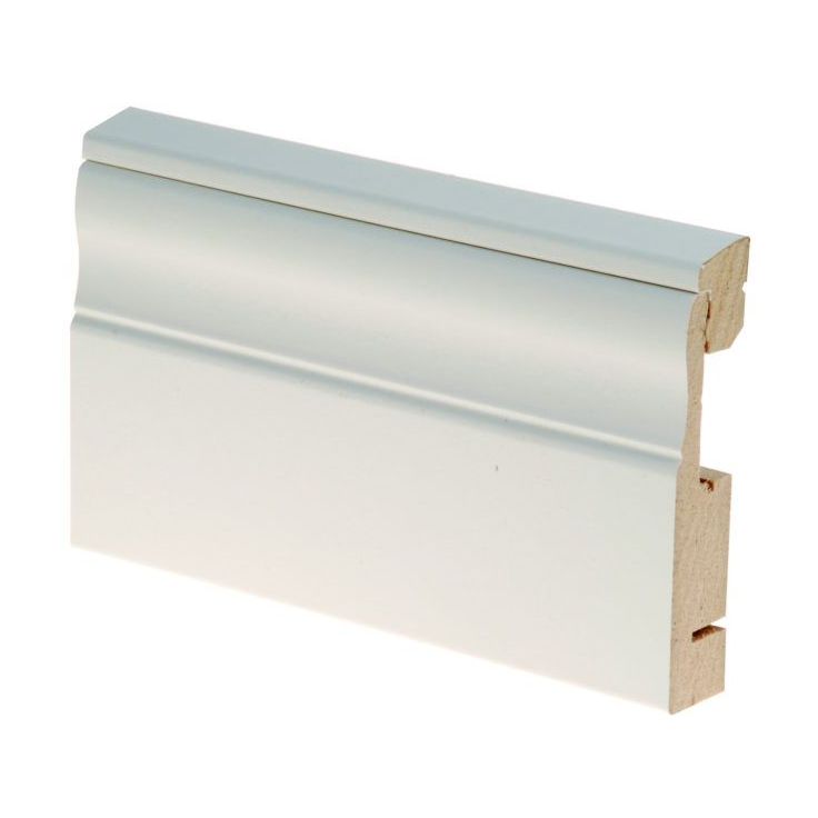 Peitelista johtokotelolla Maler, 19x90x2440mm, MDF, valkoinen
