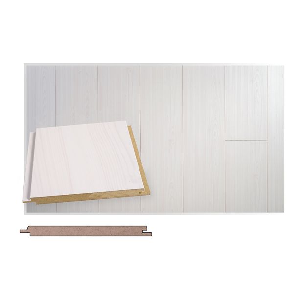 Sisustuspaneeli Maler Tuhti STS-5, 15x160x2400mm, mdf, ympäripontattu, valkolakattu mäntykuvio