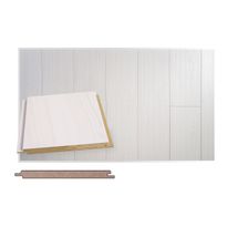 Sisustuspaneeli Maler Tuhti STS-5, 15x160x2400mm, mdf, ympäripontattu, valkolakattu mäntykuvio, Verkkokaupan poistotuote