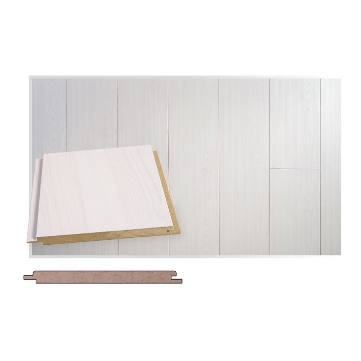 Sisustuspaneeli Maler Tuhti STS-5, 15x160x2400mm, mdf, ympäripontattu, valkolakattu mäntykuvio