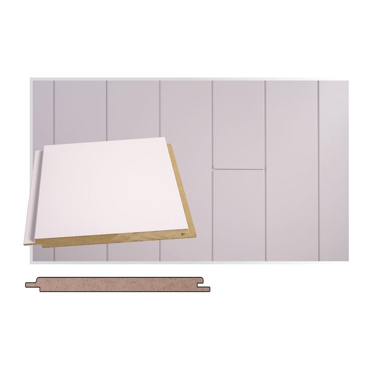 Sisustuspaneeli Maler Tuhti STS-5, 15x160x2400mm, mdf, ympäripontattu, Tunne valkoinen