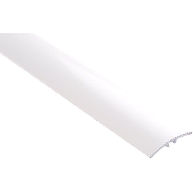 Eritasolista Maler sileä, 0-10mm, 5x40x1000mm, alumiini, tulppa, valkoinen