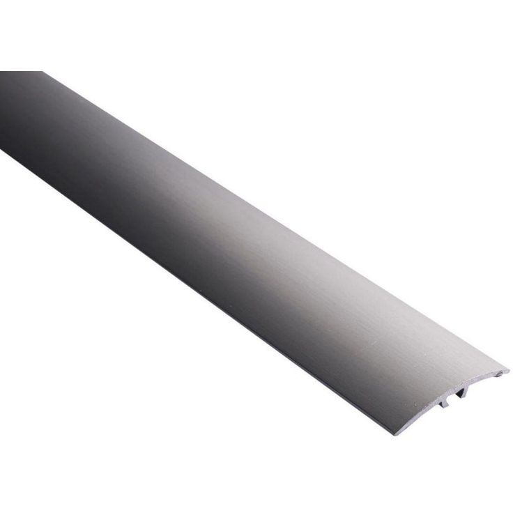 Eritasolista Maler sileä, 0-10mm, 5x40x2000mm, alumiini, tulppa, harjattu grafiitti