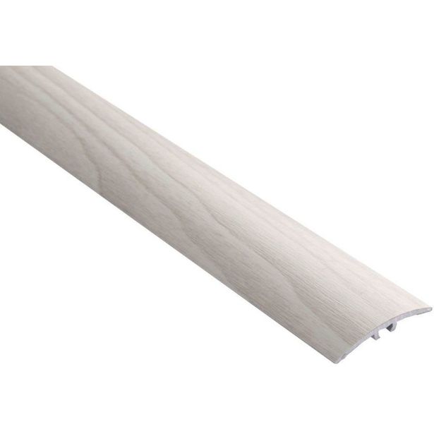 Eritasolista Maler sileä, 0-10mm, 5x40x2000mm, alumiini, tulppa, valkotammi