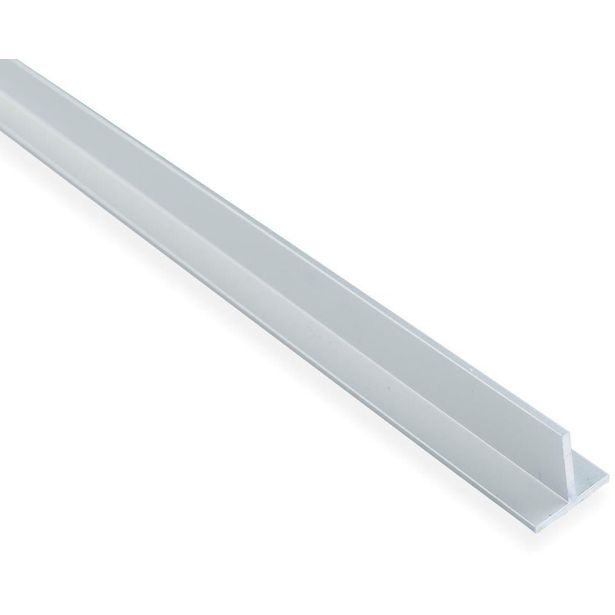 T-Lista Maler sileä, 2x20x20x1000mm, alumiini, hopea anodisoitu