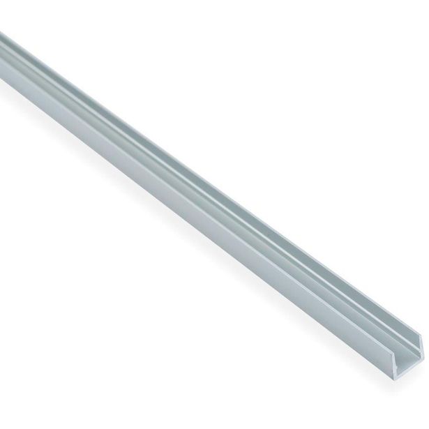 U-lista Maler sileä, 1,5x10x10x1000mm, alumiini, hopea anodisoitu
