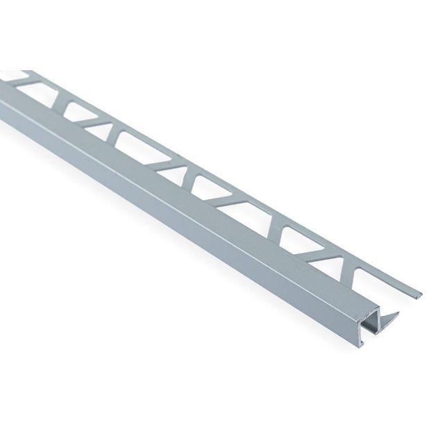 Laattalista Maler neliö, H8x24x2500mm, alumiini, hopea anodisoitu