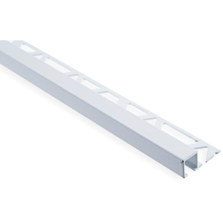 Laattalista Maler neliö, H10x26x2500mm, alumiini, valkoinen maalattu